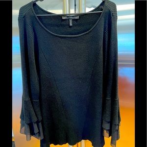 WHBM XL a black long sleeve sweater, ruffle cuff